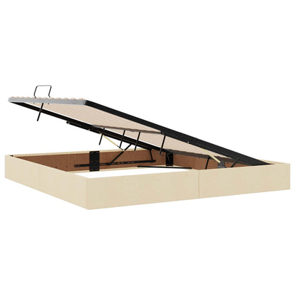 Letto ottomano con archiviazione Crema 200 x 200 cm Tessuto | homemem39