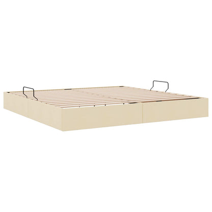 Letto ottomano con archiviazione Crema 200 x 200 cm Tessuto | homemem39
