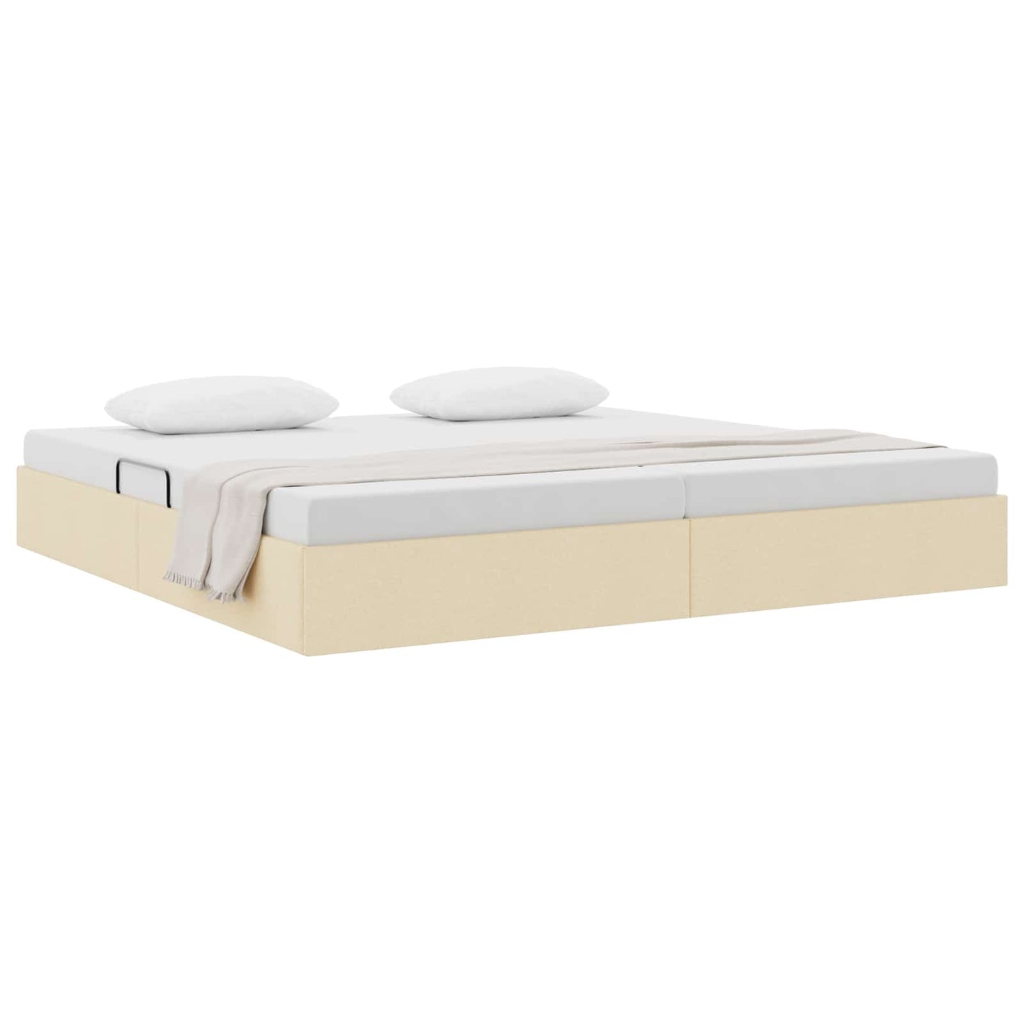 Letto ottomano con archiviazione Crema 200 x 200 cm Tessuto | homemem39