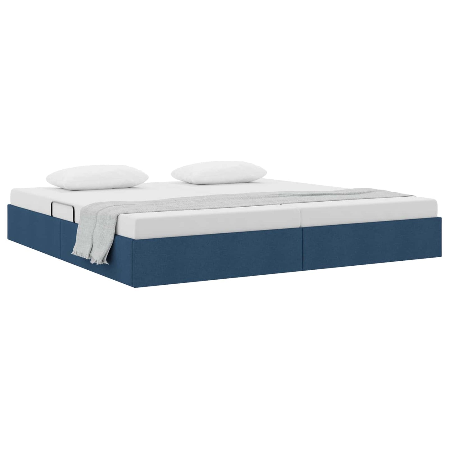 Letto ottomano con archiviazione Blu 200 x 200 cm Tessuto | homemem39
