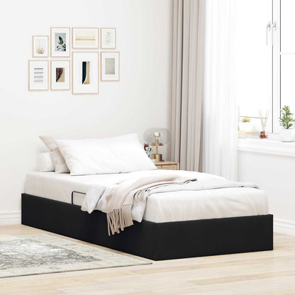 Letto ottomano con archiviazione Nero 90 x 190 cm Velluto | homemem39