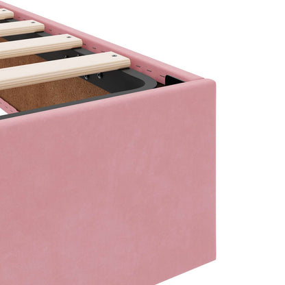 Letto ottomano con archiviazione Rosa 90 x 190 cm Velluto | homemem39