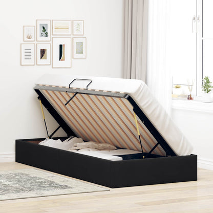 Letto ottomano con archiviazione Nero 90 x 200 cm Velluto | homemem39