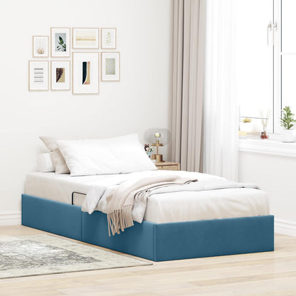Letto ottomano con archiviazione Blu Scuro 90 x 200 cm Velluto | homemem39
