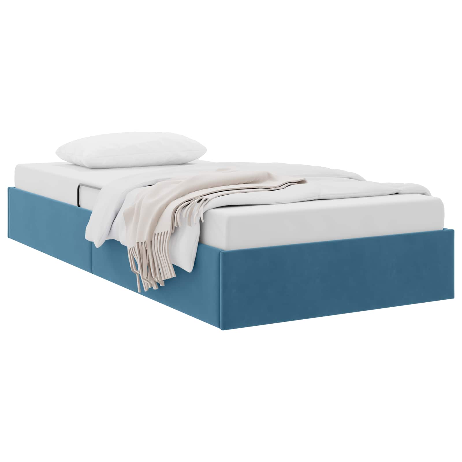 Letto ottomano con archiviazione Blu Scuro 90 x 200 cm Velluto | homemem39