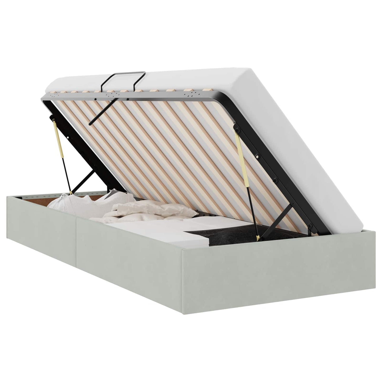Letto ottomano Grigio Chiaro 100 x 200 cm Velluto | homemem39