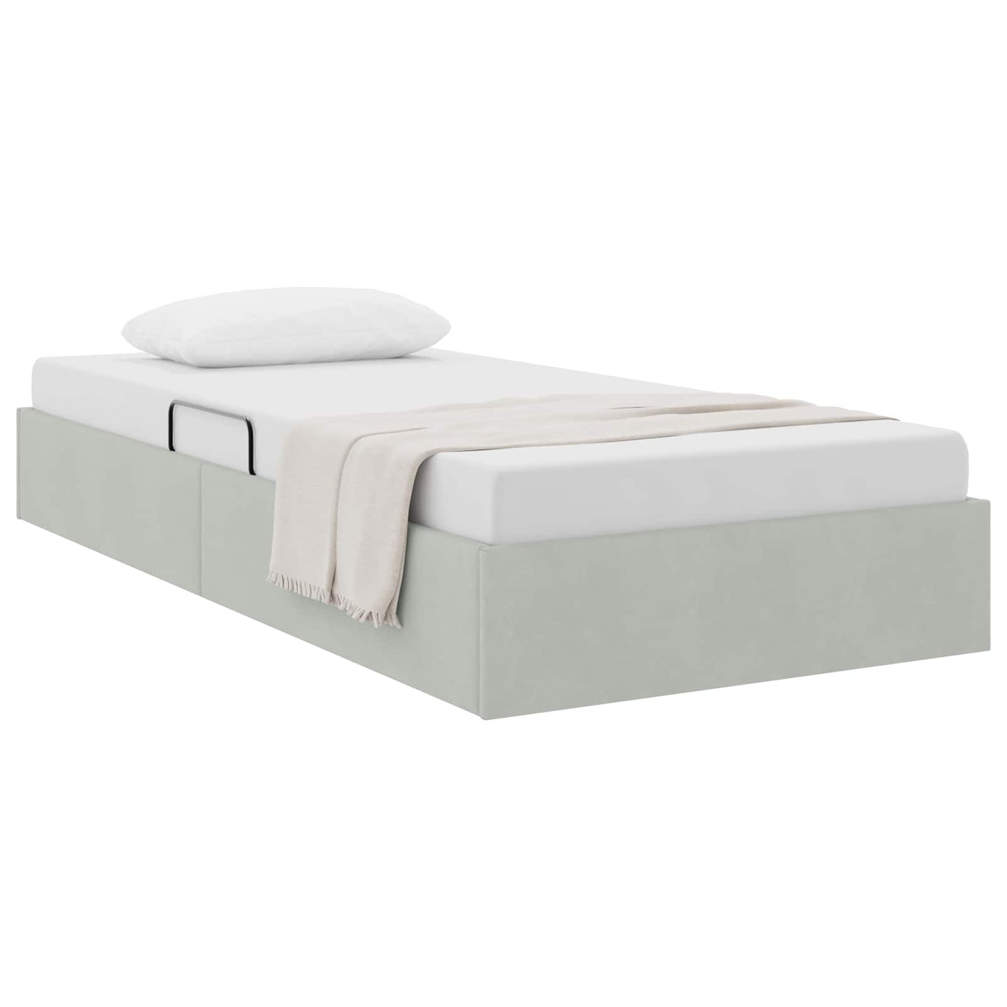 Letto ottomano Grigio Chiaro 100 x 200 cm Velluto | homemem39