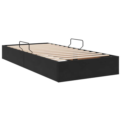 Letto ottomano con archiviazione Nero 100 x 200 cm Velluto | homemem39