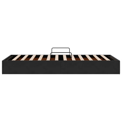 Letto ottomano con archiviazione Nero 100 x 200 cm Velluto | homemem39