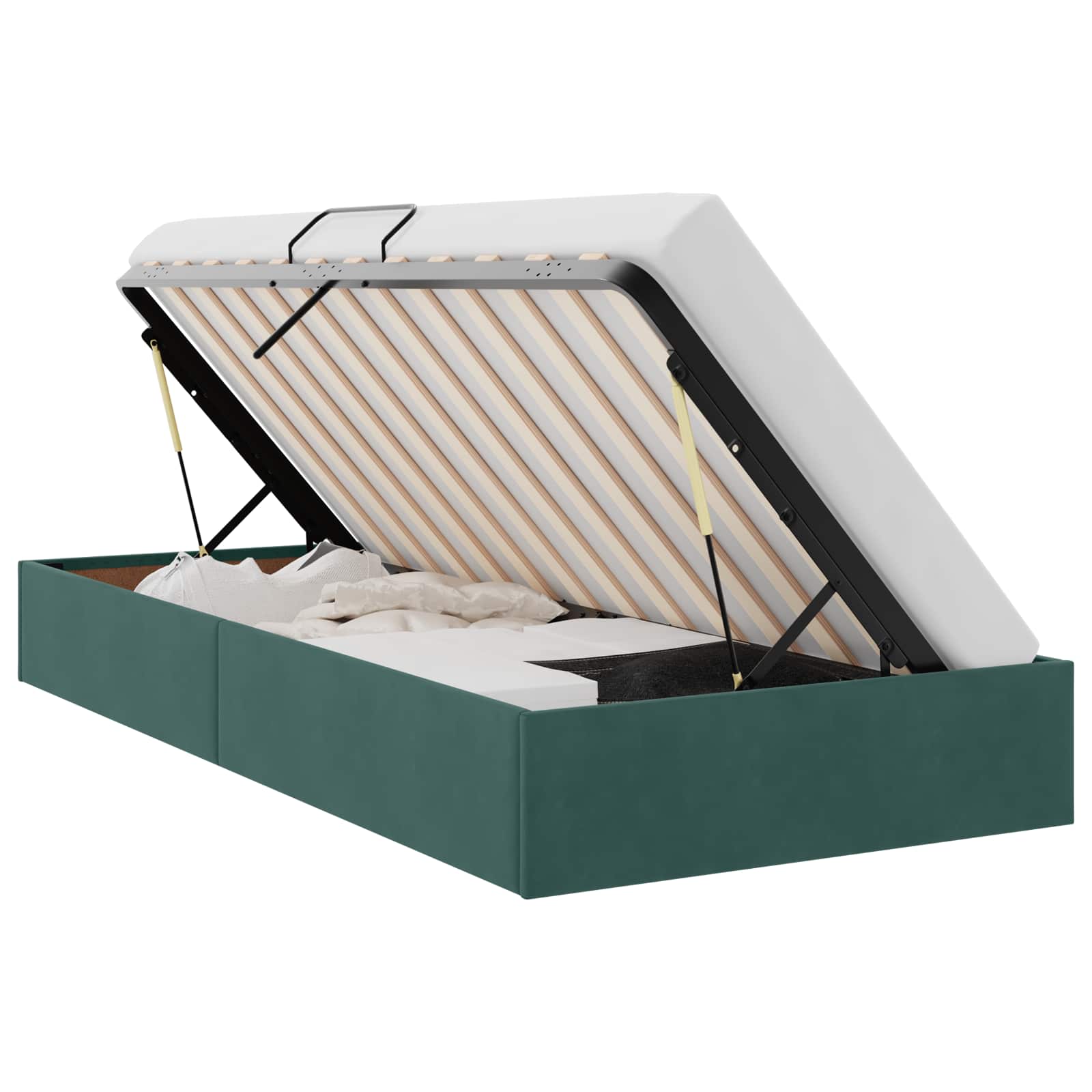 Letto ottomano Verde Scuro 100 x 200 cm Velluto | homemem39