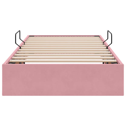 Letto ottomano con archiviazione Rosa 100 x 200 cm Velluto | homemem39