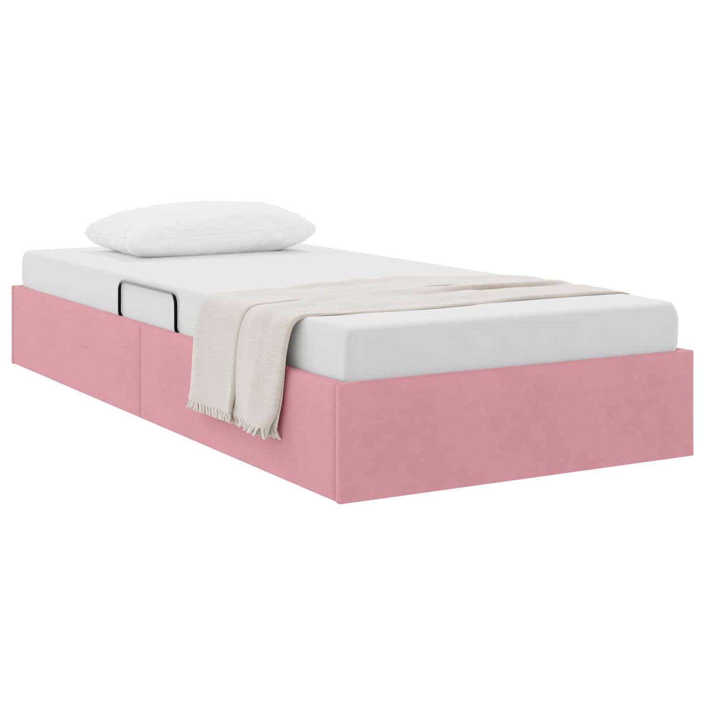 Letto ottomano con archiviazione Rosa 100 x 200 cm Velluto | homemem39