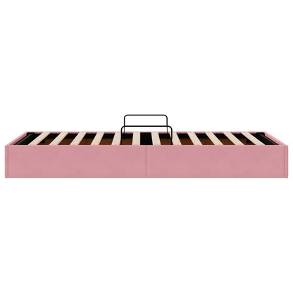 Letto ottomano con archiviazione Rosa 100 x 200 cm Velluto | homemem39
