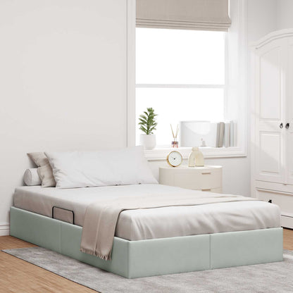 Letto ottomano Grigio Chiaro 120 x 190 cm Velluto