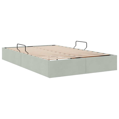Letto ottomano Grigio Chiaro 120 x 190 cm Velluto | homemem39