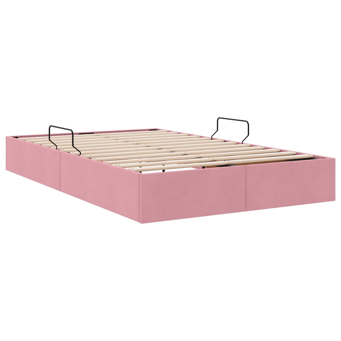 Letto ottomano con archiviazione Rosa 120 x 200 cm Velluto | homemem39