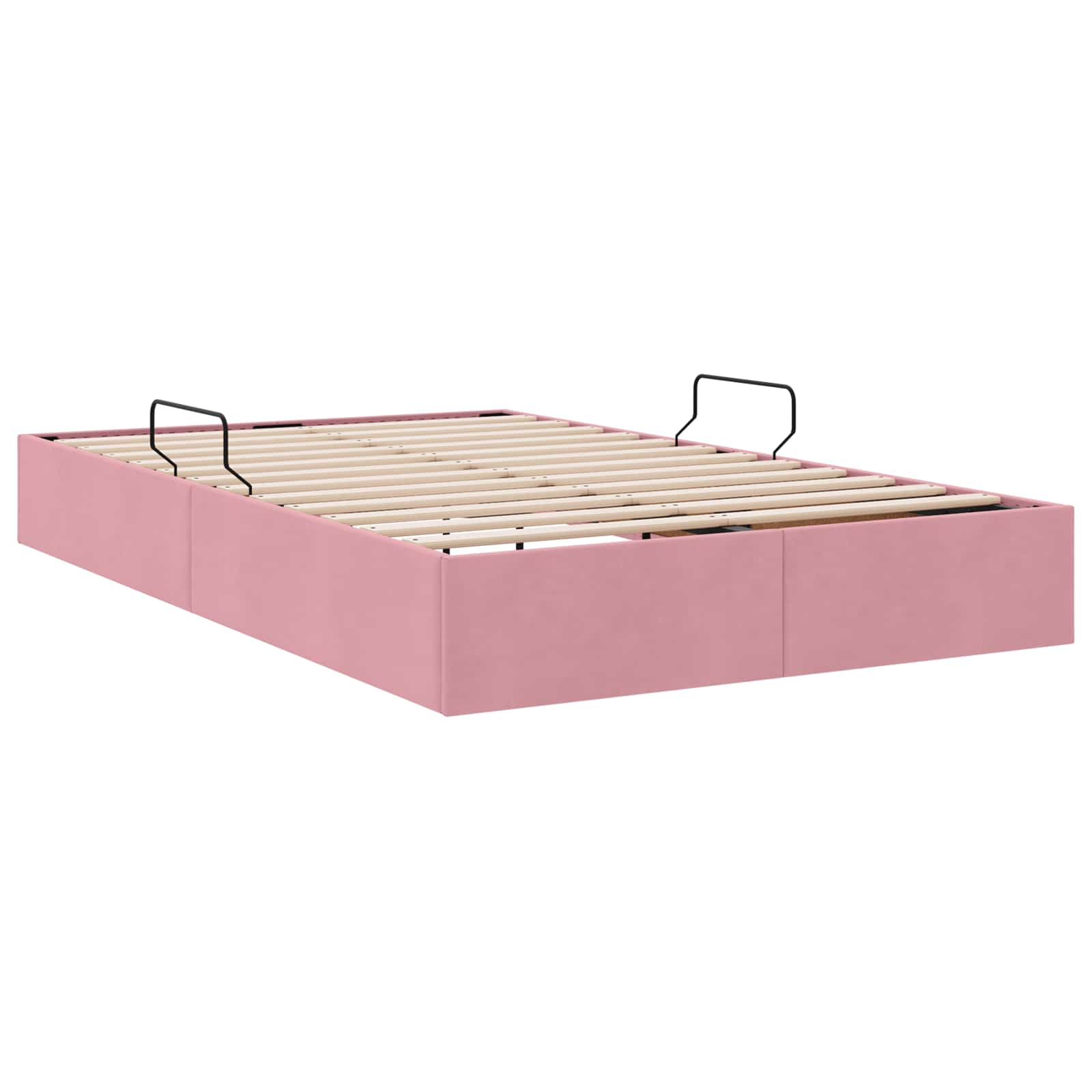 Letto ottomano con archiviazione Rosa 120 x 200 cm Velluto | homemem39