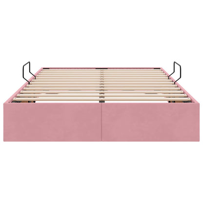 Letto ottomano con archiviazione Rosa 120 x 200 cm Velluto | homemem39