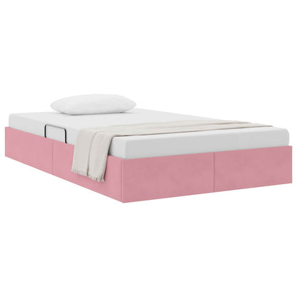 Letto ottomano con archiviazione Rosa 120 x 200 cm Velluto | homemem39