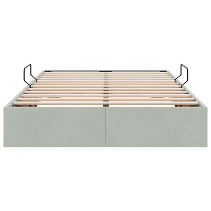 Letto ottomano Grigio Chiaro 120 x 200 cm Velluto