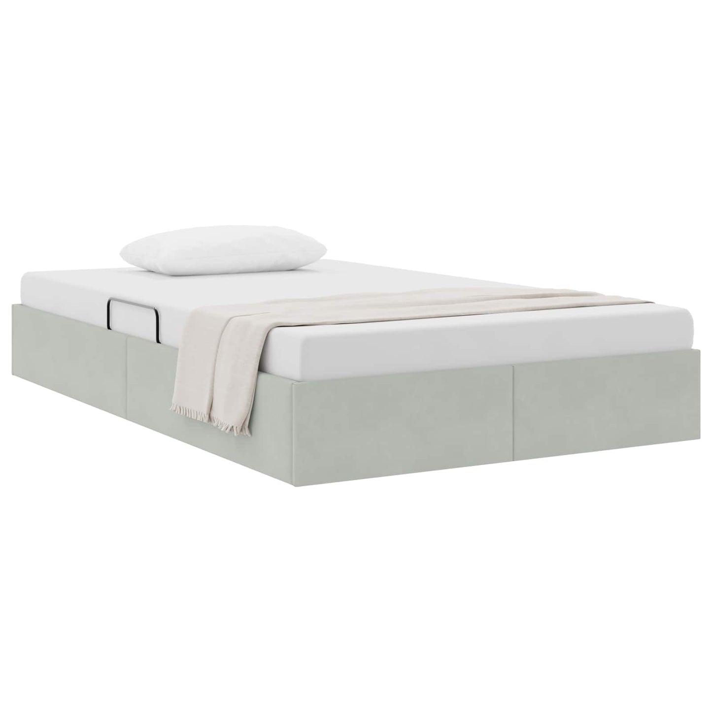 Letto ottomano Grigio Chiaro 120 x 200 cm Velluto