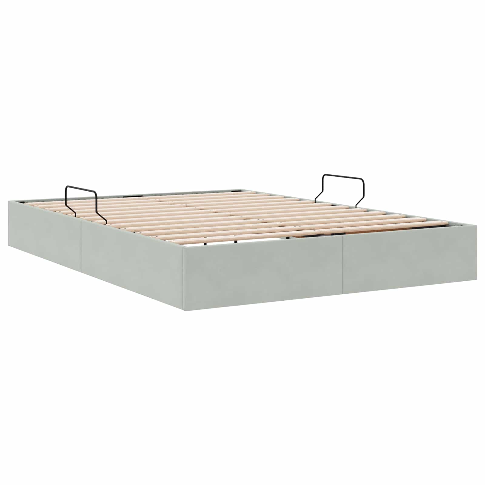 Letto ottomano Grigio Chiaro 140 x 190 cm Velluto | homemem39