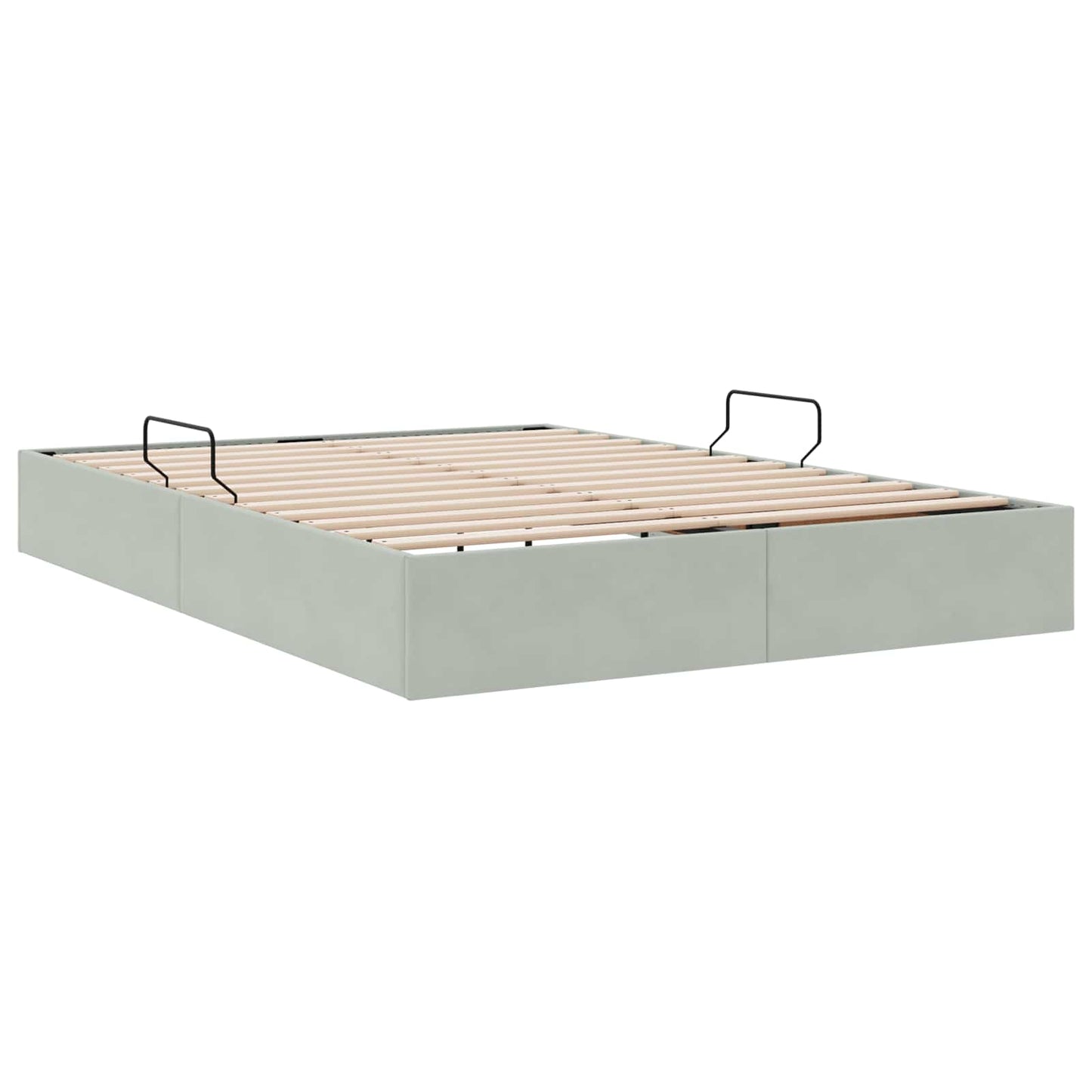Letto ottomano Grigio Chiaro 140 x 190 cm Velluto | homemem39