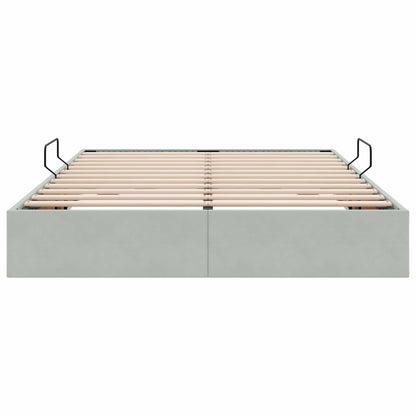 Letto ottomano Grigio Chiaro 140 x 190 cm Velluto | homemem39