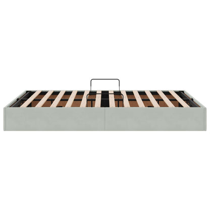 Letto ottomano Grigio Chiaro 140 x 190 cm Velluto | homemem39