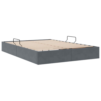 Letto ottomano Grigio Scuro 140 x 190 cm Velluto | homemem39
