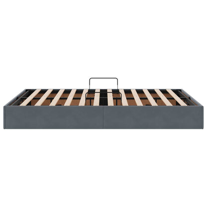 Letto ottomano Grigio Scuro 140 x 190 cm Velluto | homemem39