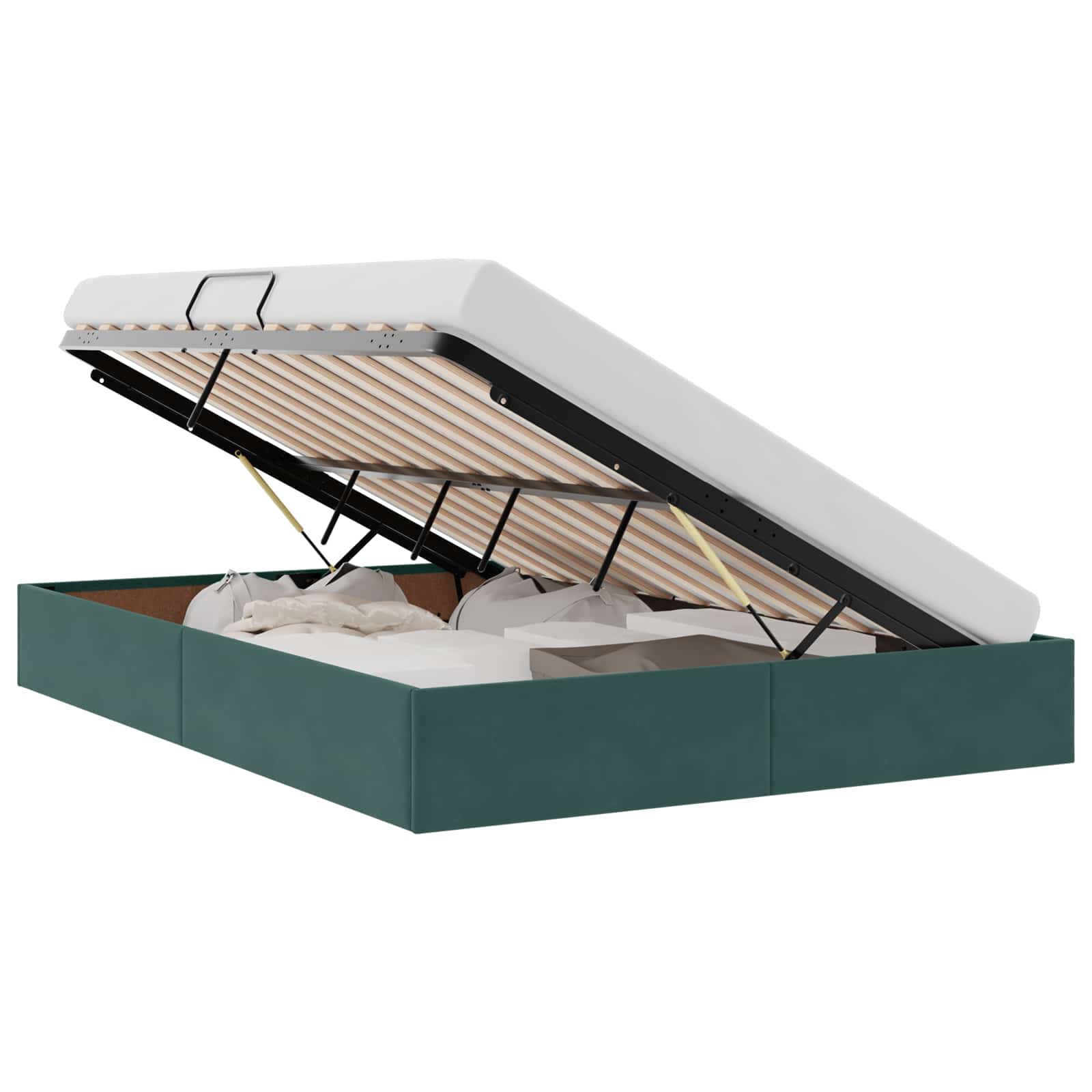 Letto ottomano Verde Scuro 140 x 190 cm Velluto | homemem39