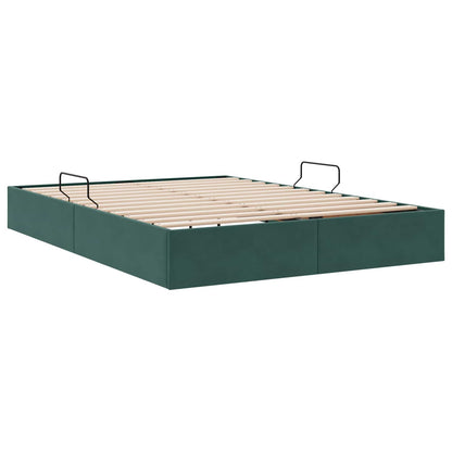 Letto ottomano Verde Scuro 140 x 190 cm Velluto | homemem39