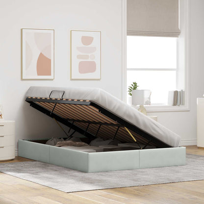 Letto ottomano Grigio Chiaro 140 x 200 cm Velluto | homemem39