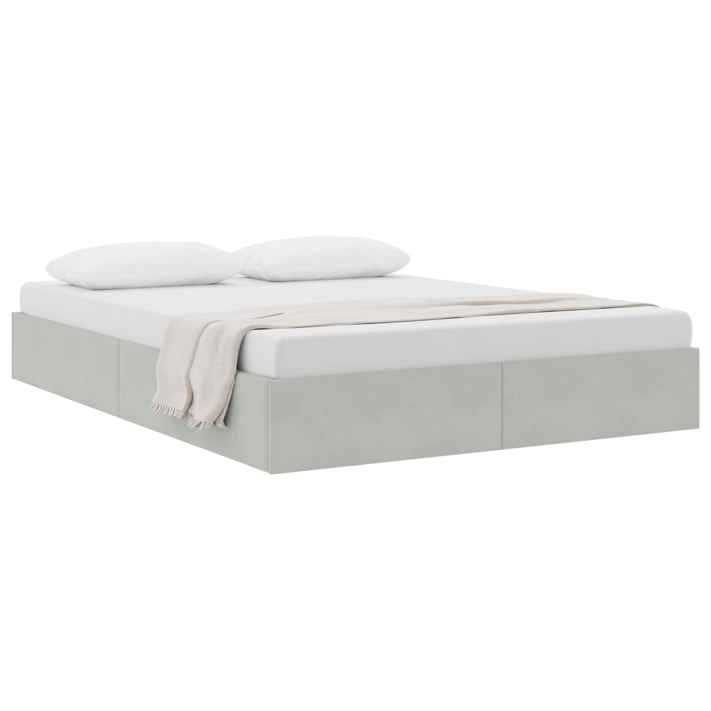 Letto ottomano Grigio Chiaro 140 x 200 cm Velluto | homemem39