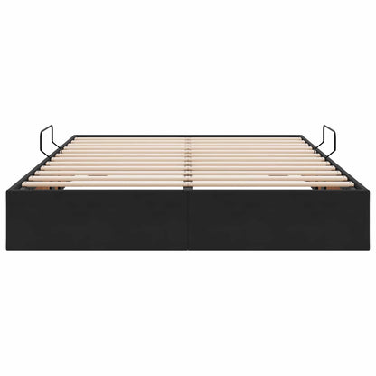 Letto ottomano con archiviazione Nero 140 x 200 cm Velluto | homemem39