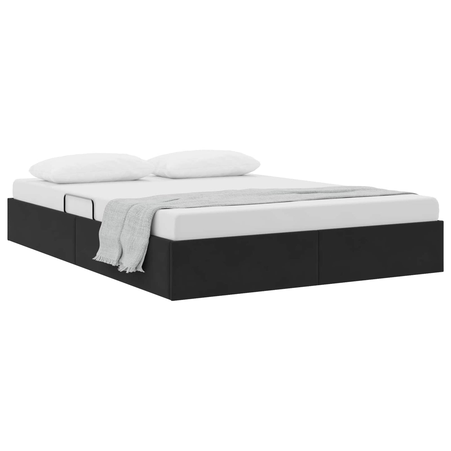Letto ottomano con archiviazione Nero 140 x 200 cm Velluto | homemem39
