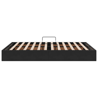 Letto ottomano con archiviazione Nero 140 x 200 cm Velluto | homemem39