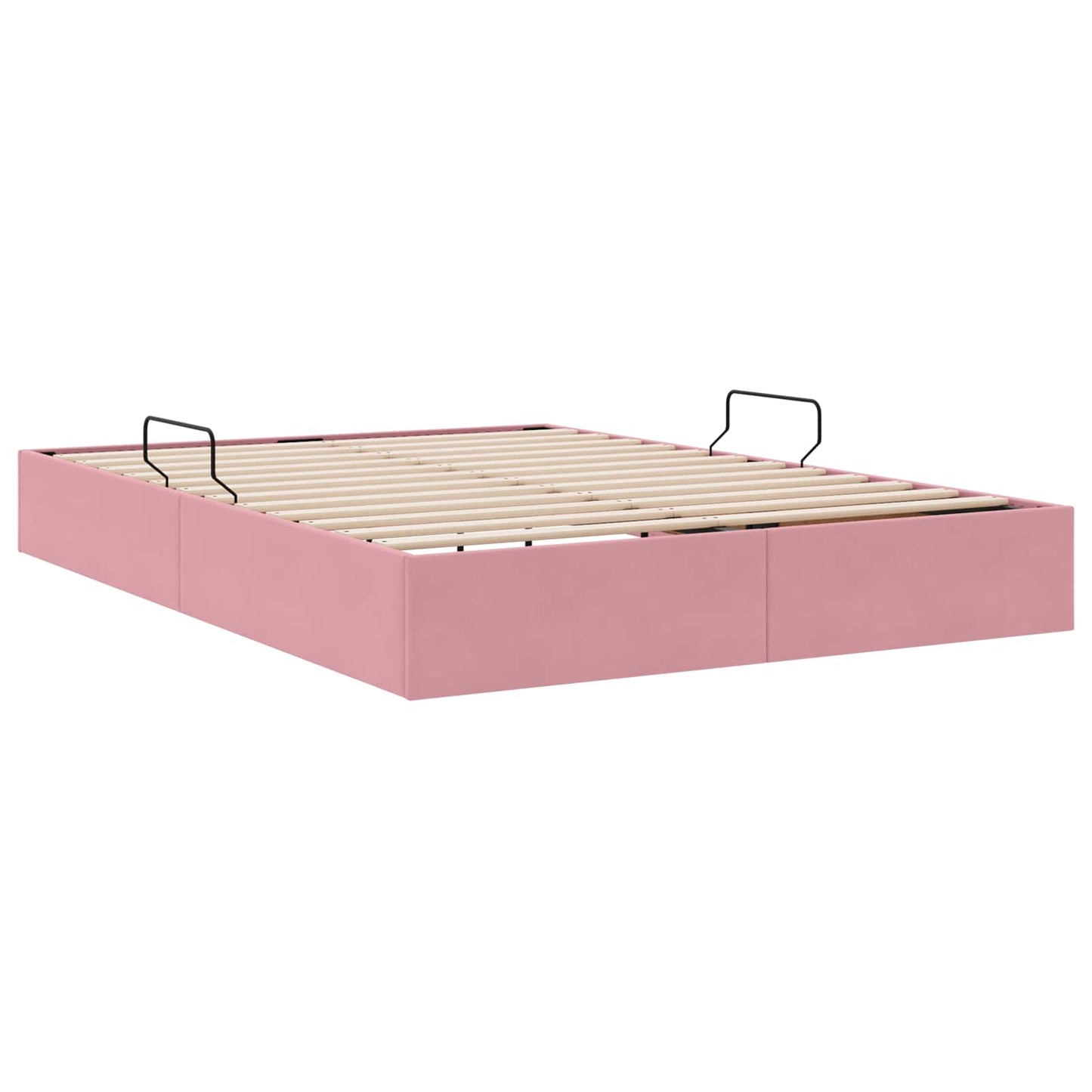 Letto ottomano con archiviazione Rosa 140 x 200 cm Velluto | homemem39