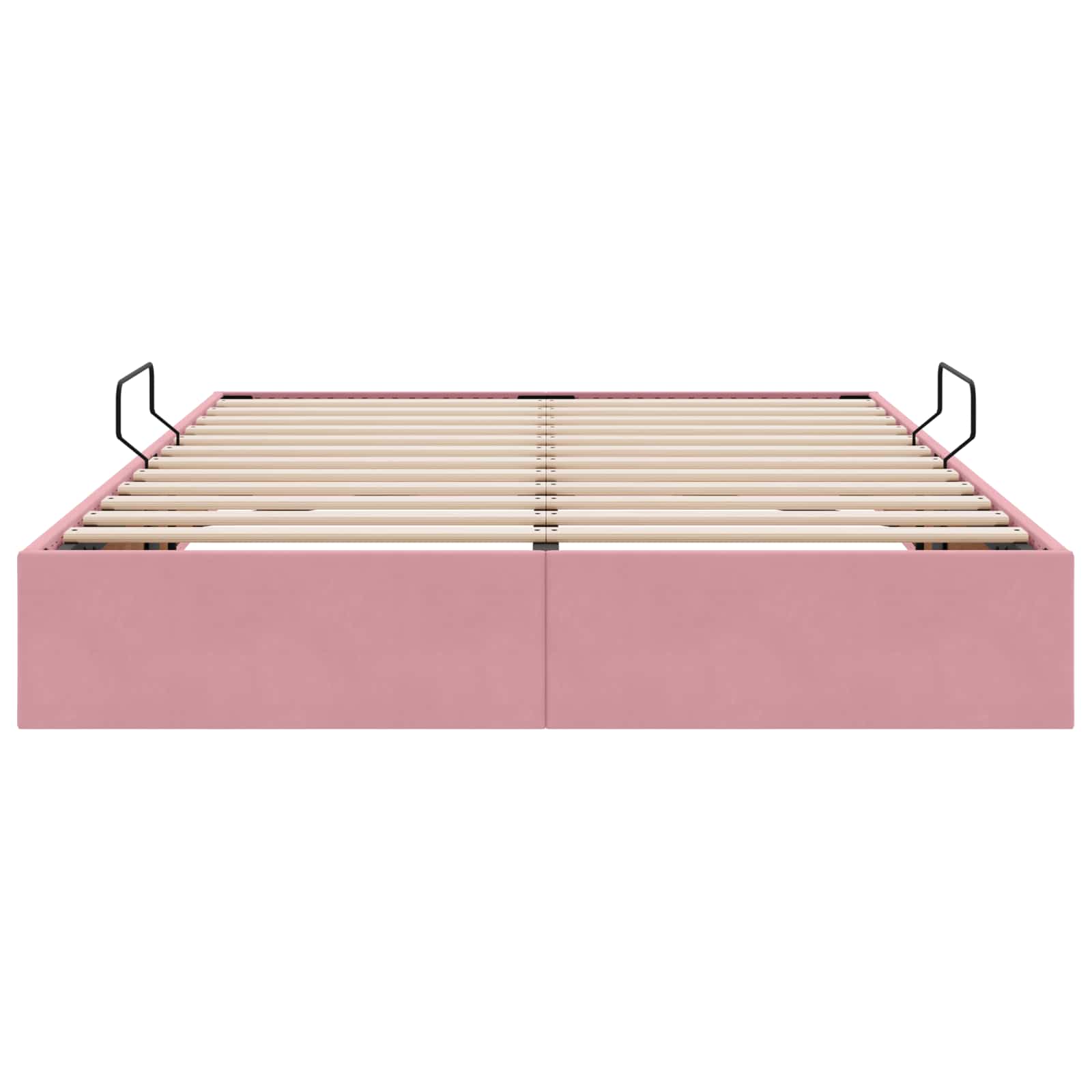 Letto ottomano con archiviazione Rosa 140 x 200 cm Velluto | homemem39