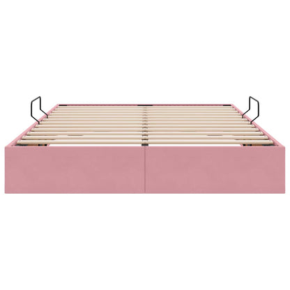 Letto ottomano con archiviazione Rosa 140 x 200 cm Velluto | homemem39