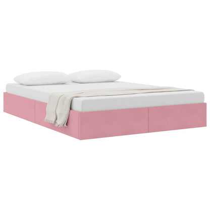 Letto ottomano con archiviazione Rosa 140 x 200 cm Velluto | homemem39