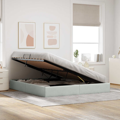 Letto ottomano Grigio Chiaro 160 x 200 cm Velluto | homemem39