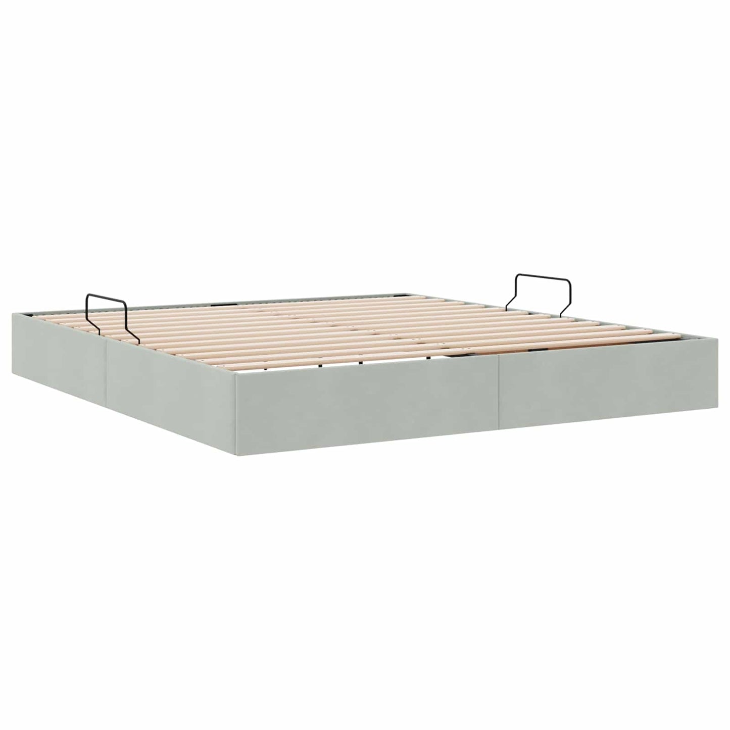 Letto ottomano Grigio Chiaro 160 x 200 cm Velluto | homemem39
