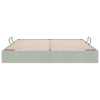 Letto ottomano Grigio Chiaro 160 x 200 cm Velluto | homemem39