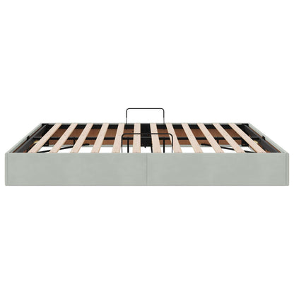 Letto ottomano Grigio Chiaro 160 x 200 cm Velluto | homemem39