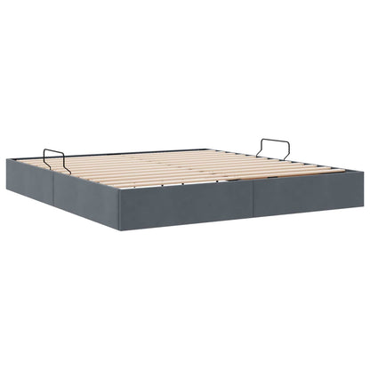 Letto ottomano Grigio Scuro 160 x 200 cm Velluto | homemem39