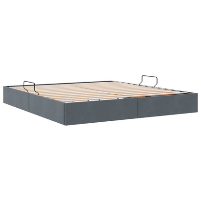 Letto ottomano Grigio Scuro 160 x 200 cm Velluto | homemem39