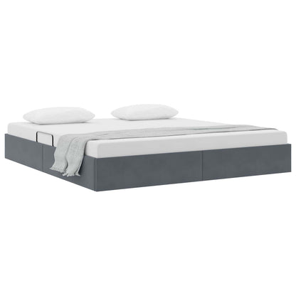Letto ottomano Grigio Scuro 160 x 200 cm Velluto | homemem39