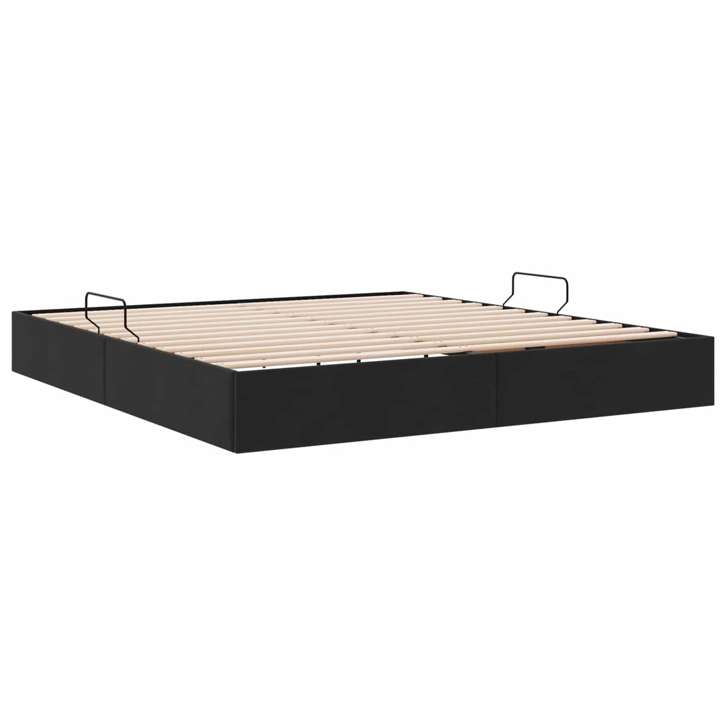 Letto ottomano con archiviazione Nero 160 x 200 cm Velluto | homemem39